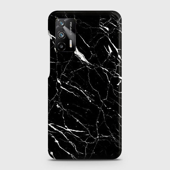 Realme Q3 Pro 5G Cover - Trendy Black Marble Printed Hard Case with Life Time Colors Guarantee