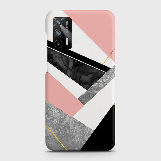 Realme Q3 Pro 5G Cover - Geometric Luxe Marble Trendy Printed Hard Case with Life Time Colors Guarantee