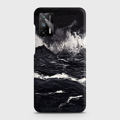 Realme Q3 Pro 5G Cover - Black Ocean Marble Trendy Printed Hard Case with Life Time Colors Guarantee