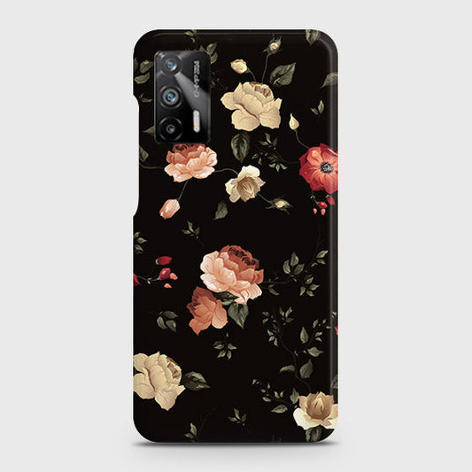 Realme Q3 Pro 5G Cover - Dark Rose Vintage Flowers Printed Hard Case with Life Time Colors Guarantee