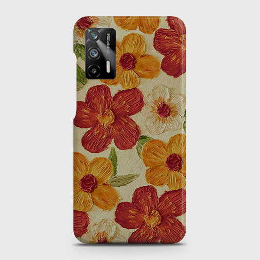 Realme Q3 Pro 5G Cover - Floral Series - Design 6 - Red & Orange - Matte Finish - Snap On Hard Case with LifeTime Colors Guarantee