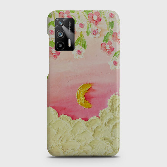 Realme Q3 Pro 5G Cover - Floral Series - Design 7 - Pink & Yellow - Matte Finish - Snap On Hard Case with LifeTime Colors Guarantee