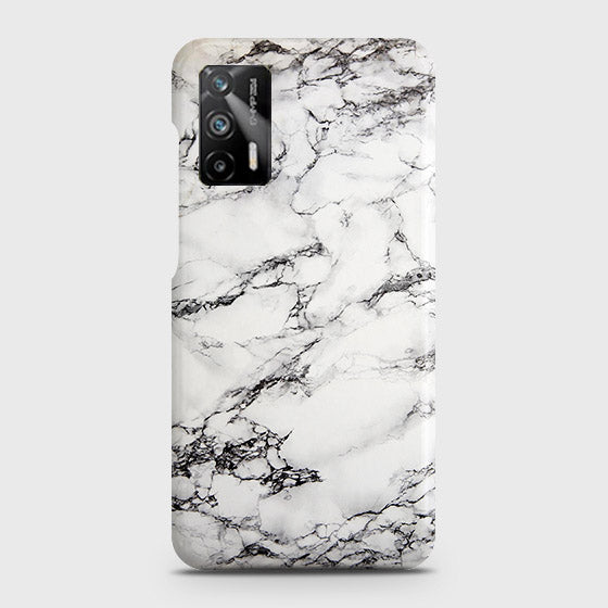 Realme Q3 Pro 5G Cover - Trendy White Floor Marble Printed Hard Case with Life Time Colors Guarantee