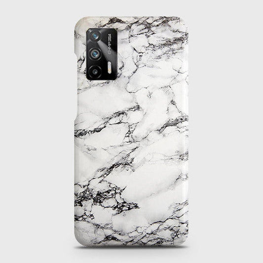 Realme Q3 Pro 5G Cover - Trendy White Floor Marble Printed Hard Case with Life Time Colors Guarantee