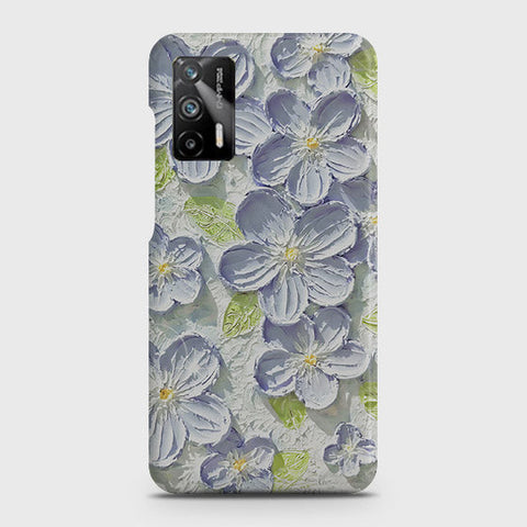 Realme Q3 Pro 5G Cover - Floral Series - Design 12 - Grey & Green - Matte Finish - Snap On Hard Case with LifeTime Colors Guarantee