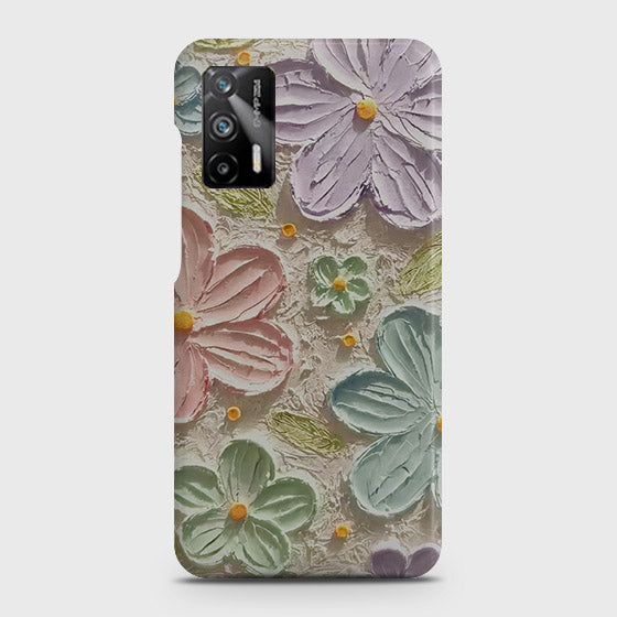 Realme Q3 Pro 5G Cover - Floral Series - Design 15 - Blue & Green - Matte Finish - Snap On Hard Case with LifeTime Colors Guarantee