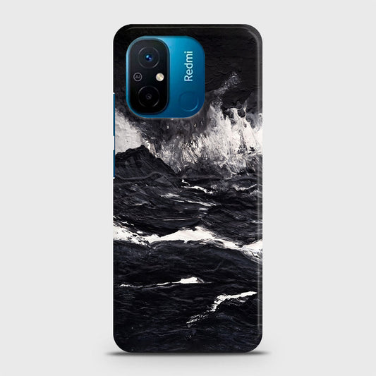 Xiaomi Redmi 12C Cover - Black Ocean Marble Trendy Printed Hard Case with Life Time Colors Guarantee