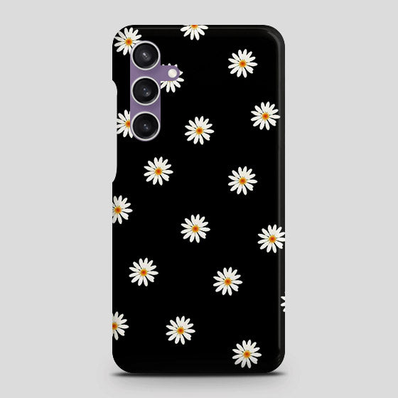 Samsung Galaxy A05s Cover - White Bloom Flowers with Black Background Printed Hard Case with Life Time Colors Guarantee