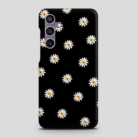 Samsung Galaxy A05s Cover - White Bloom Flowers with Black Background Printed Hard Case with Life Time Colors Guarantee