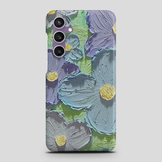 Samsung Galaxy A05 Cover - Floral Series - Design 1 - Purple & Aqua - Matte Finish - Snap On Hard Case with LifeTime Colors Guarantee