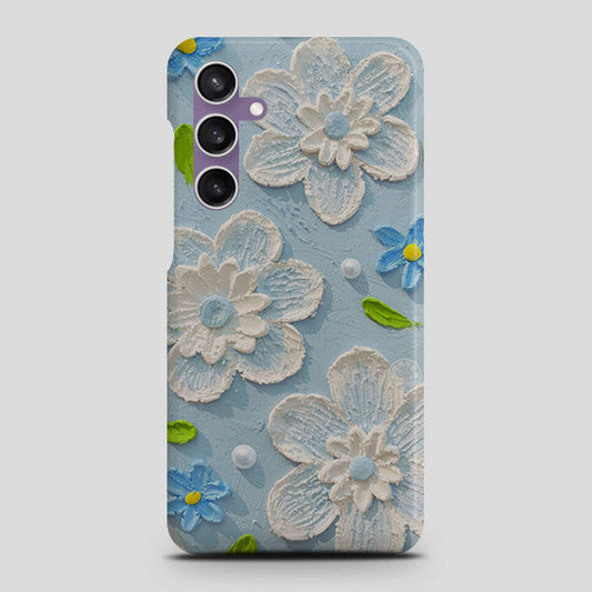 Samsung Galaxy A05 Cover - Floral Series - Design 3 - Sky Blue - Matte Finish - Snap On Hard Case with LifeTime Colors Guarantee