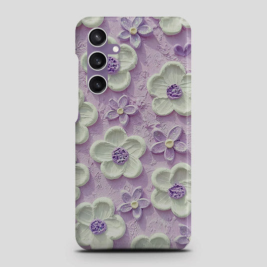 Samsung Galaxy A05 Cover - Floral Series - Design 4 - Purple & White - Matte Finish - Snap On Hard Case with LifeTime Colors Guarantee