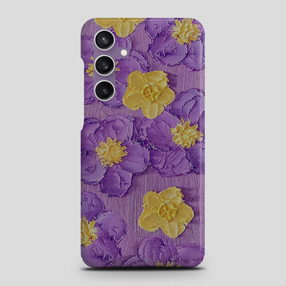 Samsung Galaxy A05 Cover - Floral Series - Design 8 - Purple & Yellow - Matte Finish - Snap On Hard Case with LifeTime Colors Guarantee