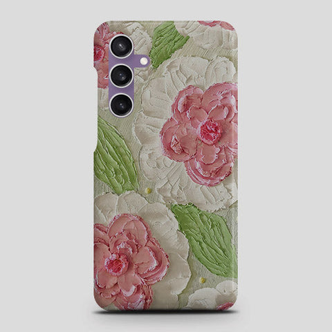 Samsung Galaxy A05 Cover - Floral Series - Design 13 - Offwhite & Green - Matte Finish - Snap On Hard Case with LifeTime Colors Guarantee