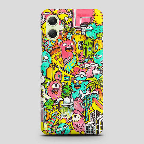 Samsung Galaxy A05 Cover - Candy Colors Trendy Sticker Collage Printed Hard Case with Life Time Colors Guarantee