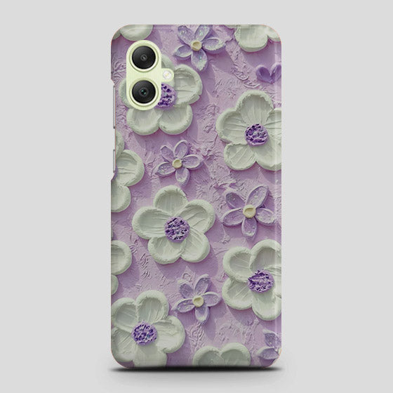 Samsung Galaxy A05s Cover - Floral Series - Design 4 - Purple & White - Matte Finish - Snap On Hard Case with LifeTime Colors Guarantee