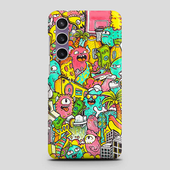 Samsung Galaxy A15 5G Cover - Candy Colors Trendy Sticker Collage Printed Hard Case with Life Time Colors Guarantee