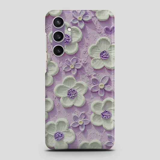 Samsung Galaxy A15 5G Cover - Floral Series - Design 4 - Purple & White - Matte Finish - Snap On Hard Case with LifeTime Colors Guarantee