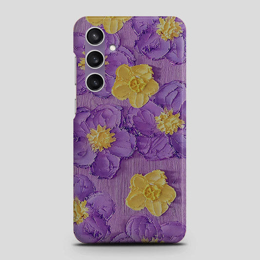 Samsung Galaxy A15 5G Cover - Floral Series - Design 8 - Purple & Yellow - Matte Finish - Snap On Hard Case with LifeTime Colors Guarantee