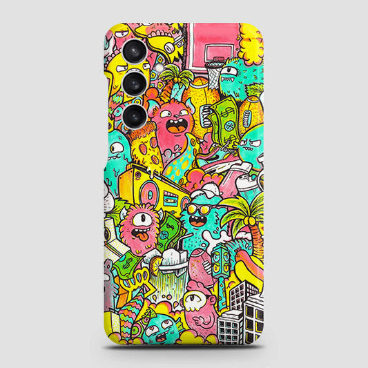 Samsung Galaxy A55 Cover - Candy Colors Trendy Sticker Collage Printed Hard Case with Life Time Colors Guarantee