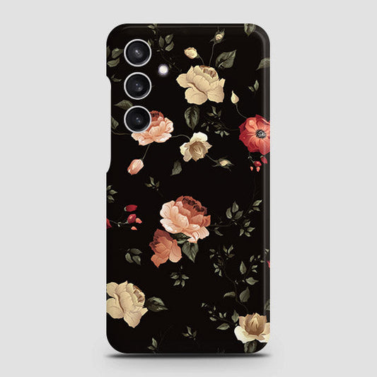 Samsung Galaxy A55 Cover - Dark Rose Vintage Flowers Printed Hard Case with Life Time Colors Guarantee