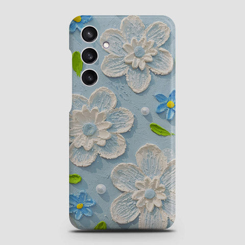 Samsung Galaxy A55 Cover - Floral Series - Design 3 - Sky Blue - Matte Finish - Snap On Hard Case with LifeTime Colors Guarantee