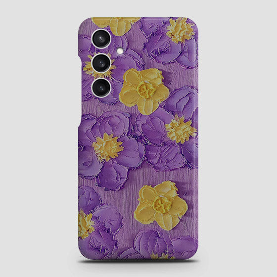 Samsung Galaxy A55 Cover - Floral Series - Design 8 - Purple & Yellow - Matte Finish - Snap On Hard Case with LifeTime Colors Guarantee