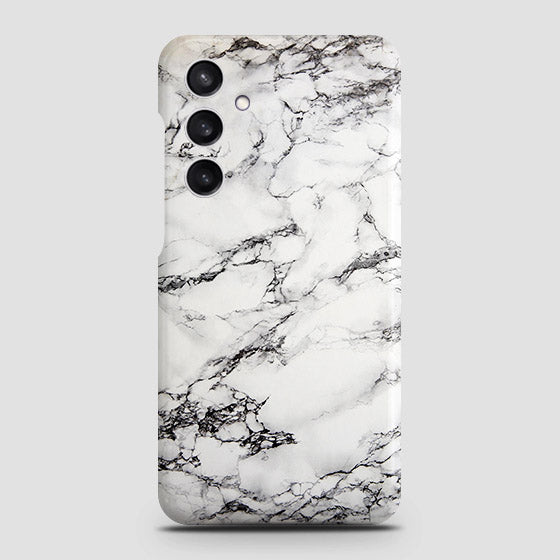 Samsung Galaxy A55 Cover - Trendy White Floor Marble Printed Hard Case with Life Time Colors Guarantee