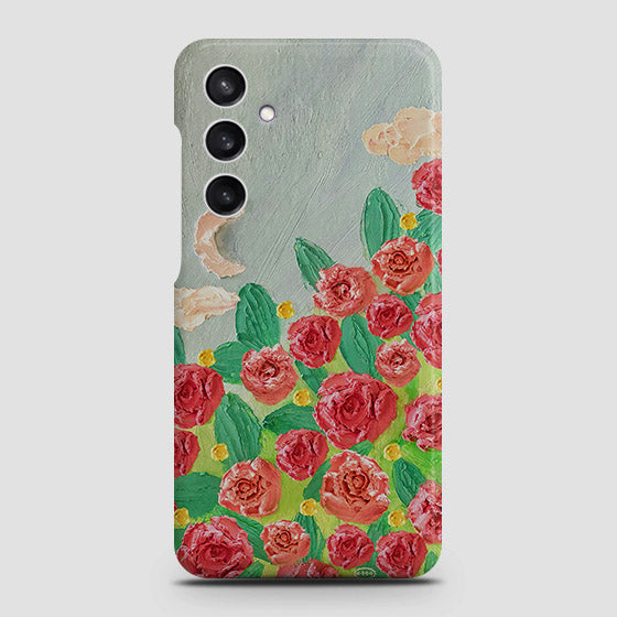 Samsung Galaxy A55 Cover - Floral Series - Design 10 - Red & Green - Matte Finish - Snap On Hard Case with LifeTime Colors Guarantee