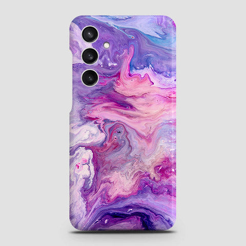 Samsung Galaxy A55 Cover - Chic Blue Liquid Marble Printed Hard Case with Life Time Colors Guarantee