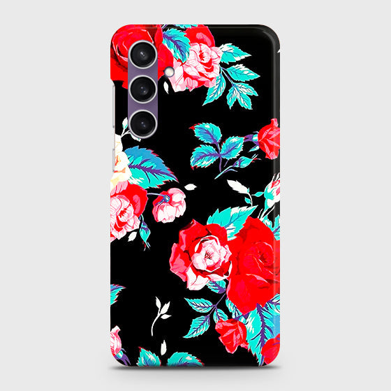 Samsung Galaxy S23 FE Cover - Luxury Vintage Red Flowers Printed Hard Case with Life Time Colors Guarantee