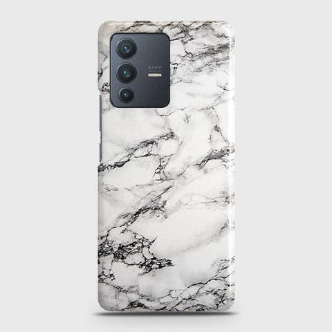 Vivo V23 5G Cover - Matte Finish - Trendy White Floor Marble Printed Hard Case with Life Time Colors Guarantee ( Fast Delivery ) (H)