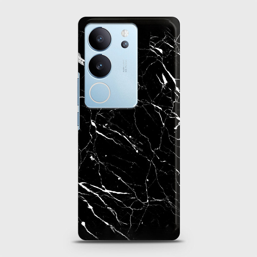 Vivo S17 Pro Cover - Trendy Black Marble Printed Hard Case with Life Time Colors Guarantee