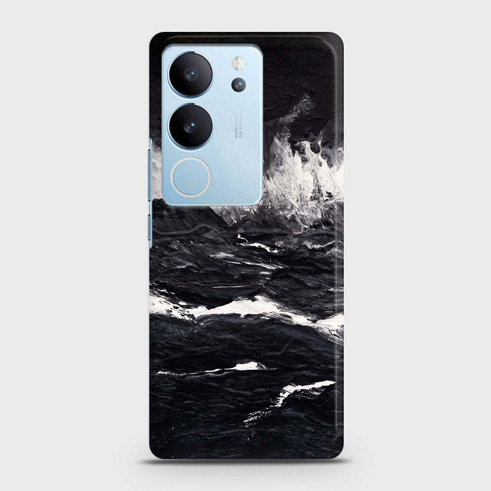 Vivo S17t Cover - Black Ocean Marble Trendy Printed Hard Case with Life Time Colors Guarantee