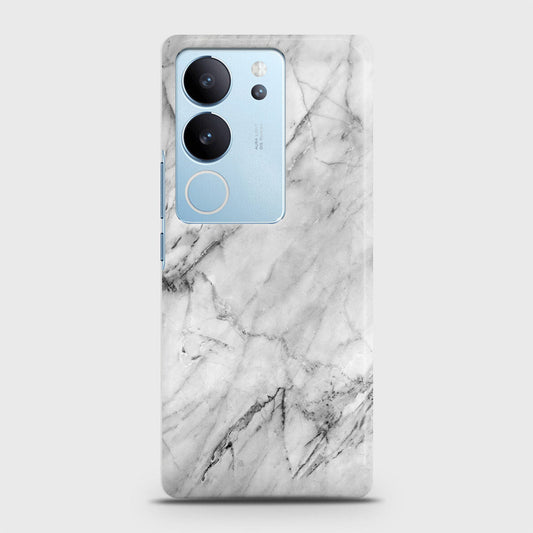 Vivo S17 Pro Cover - Trendy White Marble Printed Hard Case with Life Time Colors Guarantee