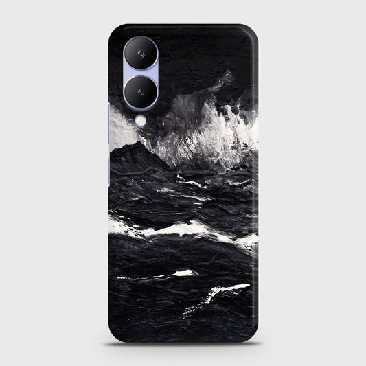 Vivo Y17s Cover - Black Ocean Marble Trendy Printed Hard Case with Life Time Colors Guarantee