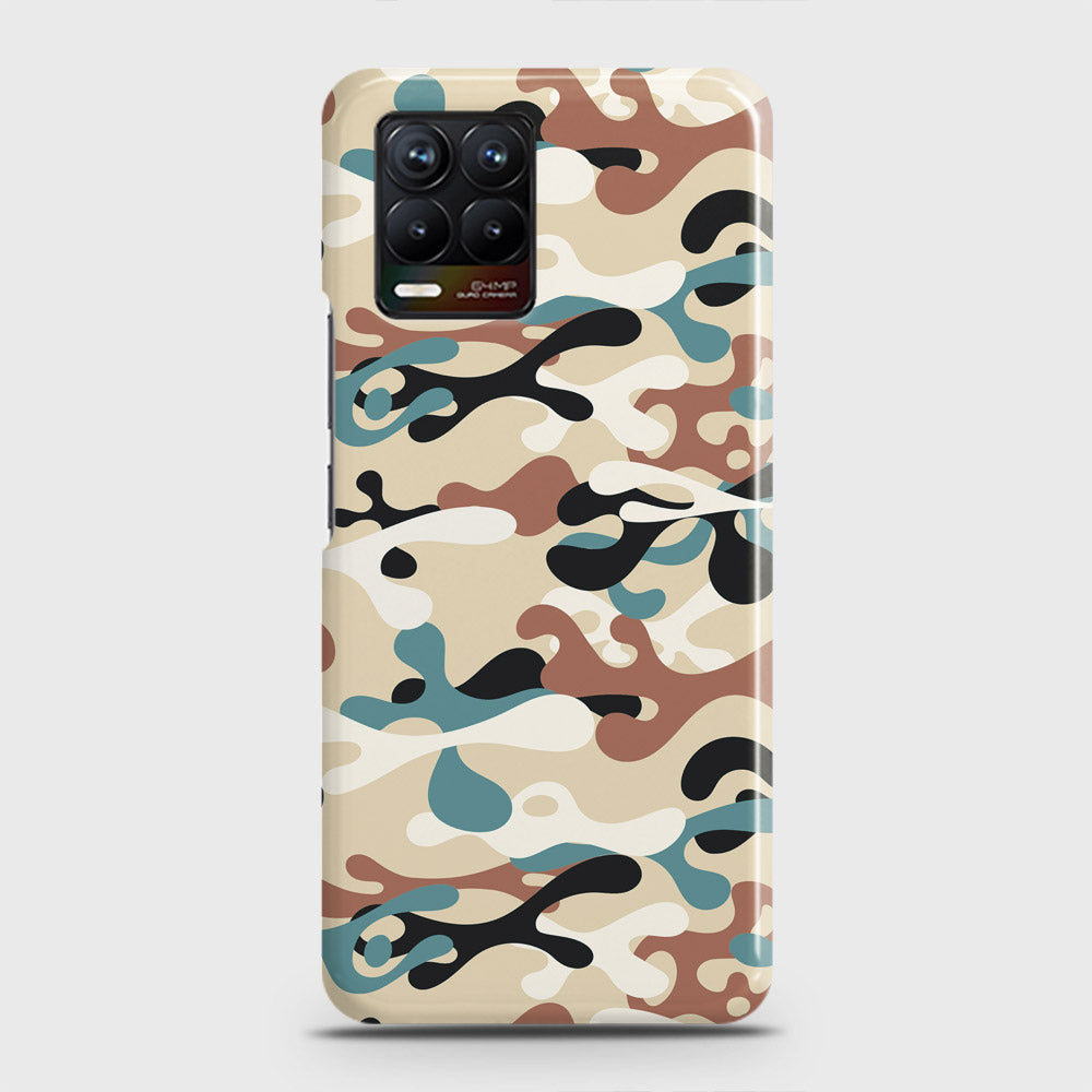 Realme 8 Cover - Camo Series - Black & Brown Design - Matte Finish - Snap On Hard Case with LifeTime Colors Guarantee (Fast Delivery)