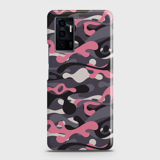 Vivo V23e 5G Cover - Camo Series - Pink & Grey Design - Matte Finish - Snap On Hard Case with LifeTime Colors Guarantee (Fast Delivery)