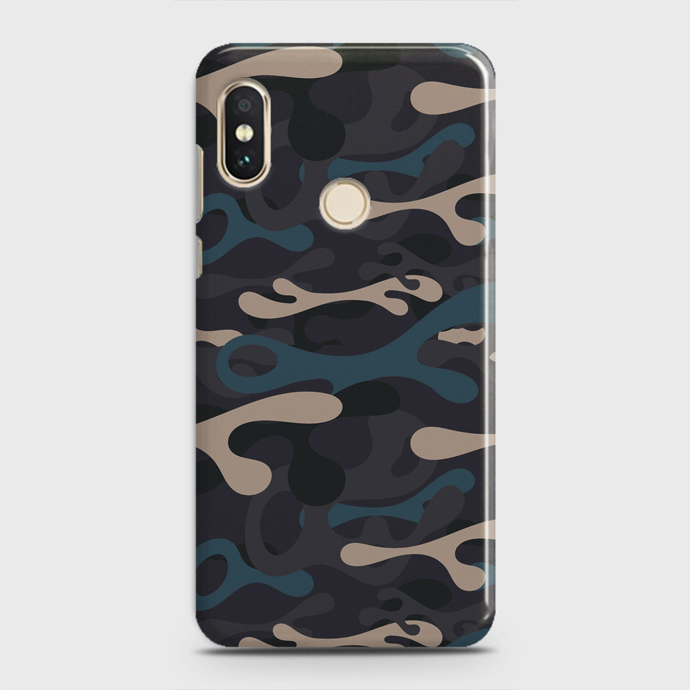 Xiaomi Redmi Note 5 AI Dual Camera Cover - Camo Series - Blue & Grey Design - Matte Finish - Snap On Hard Case with LifeTime Colors Guarantee