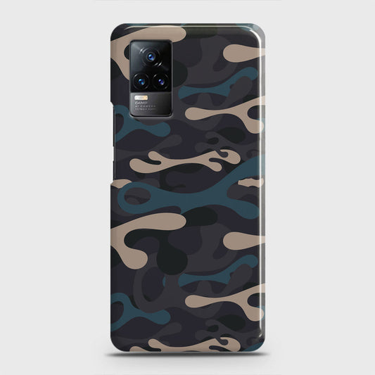 Vivo Y73  Cover - Camo Series - Blue & Grey Design - Matte Finish - Snap On Hard Case with LifeTime Colors Guarantee (Fast Delivery)