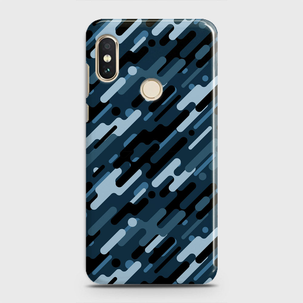 Xiaomi Redmi Note 5 AI Dual Camera Cover - Camo Series 3 - Black & Blue Design - Matte Finish - Snap On Hard Case with LifeTime Colors Guarantee