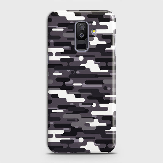 Samsung Galaxy A6 Plus 2018 Cover - Camo Series 2 - Black & White Design - Matte Finish - Snap On Hard Case with LifeTime Colors Guarantee (Fast Delivery)