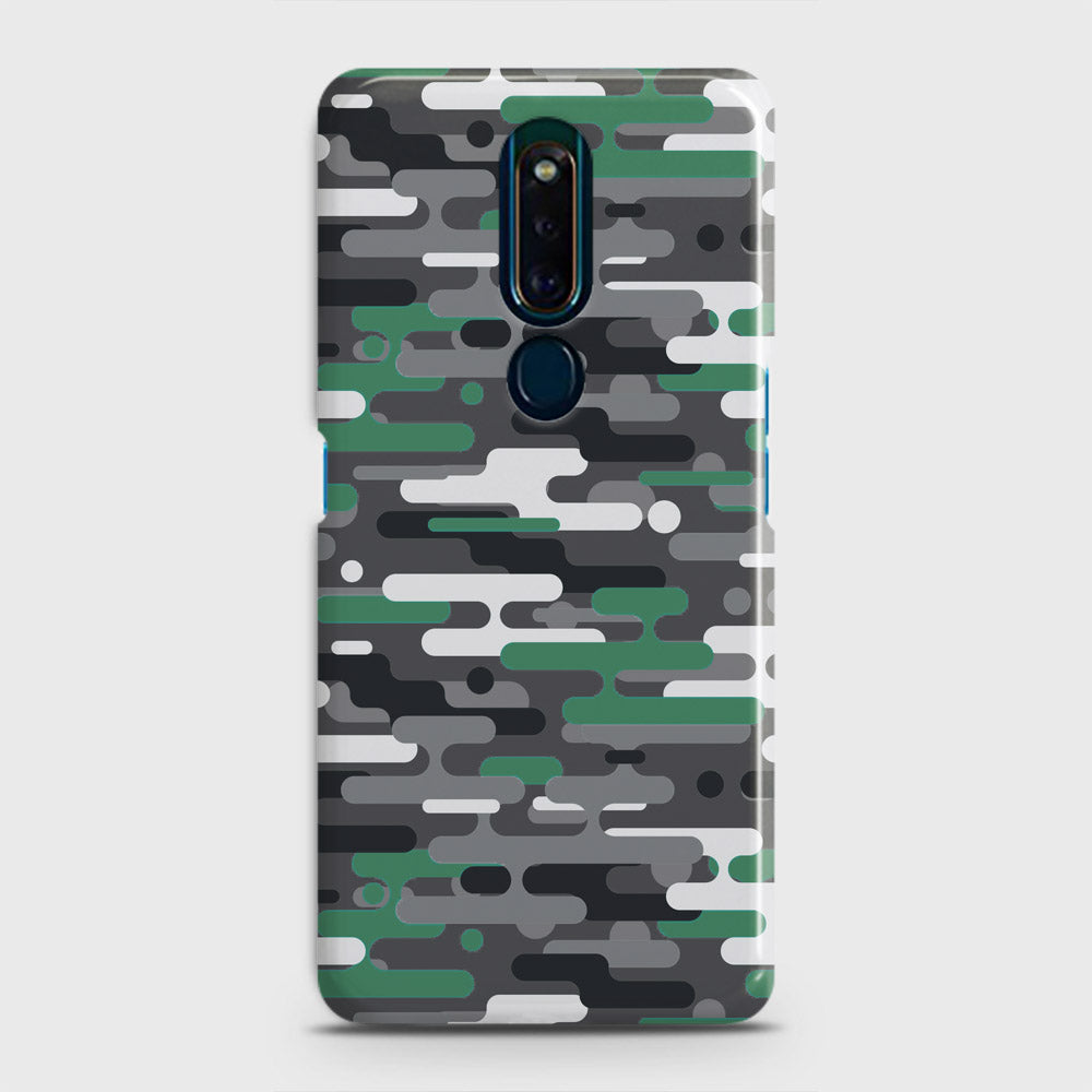 Oppo F11 Pro Cover - Camo Series 2 - Green & Grey Design - Matte Finish - Snap On Hard Case with LifeTime Colors Guarantee (Fast Delivery)