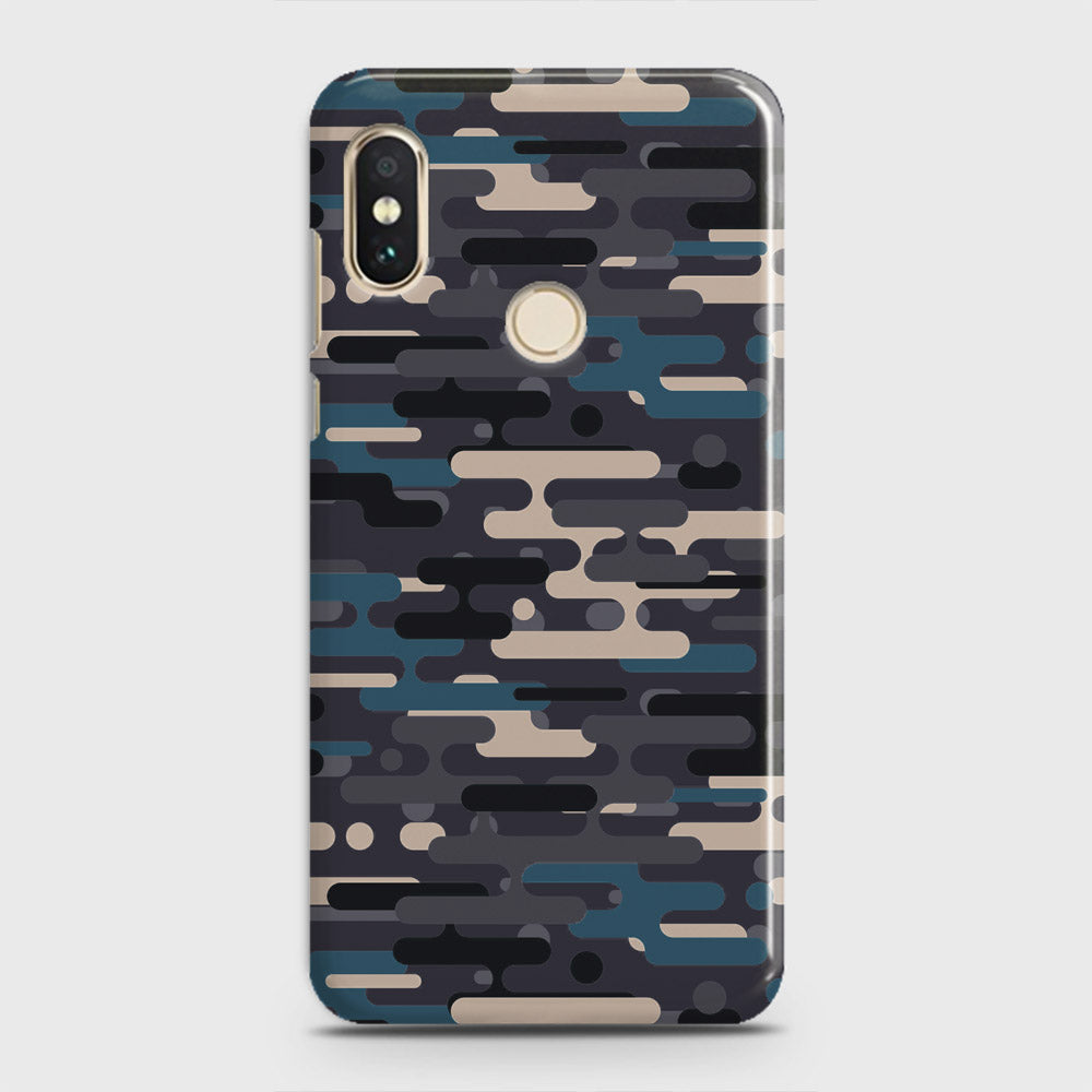 Xiaomi Redmi Note 5 AI Dual Camera Cover - Camo Series 2 - Blue & Grey Design - Matte Finish - Snap On Hard Case with LifeTime Colors Guarantee