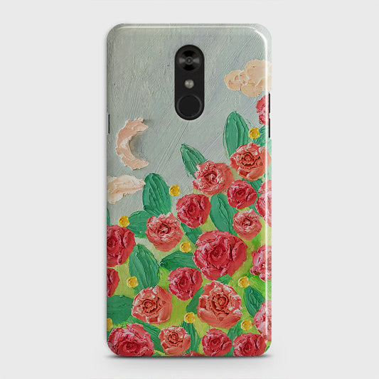 LG Stylo 4 Cover - Floral Series  - Design 10 - Red & Green - Matte Finish - Snap On Hard Case with LifeTime Colors Guarantee