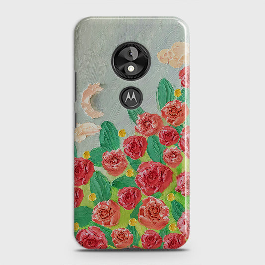 Motorola Moto E5 / G6 Play Cover - Floral Series - Design 10 - Red & Green - Matte Finish - Snap On Hard Case with LifeTime Colors Guarantee