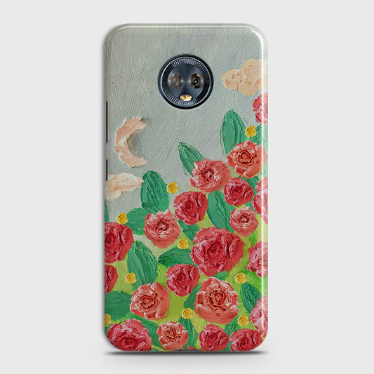 Motorola Moto G6 Cover - Floral Series - Design 10 - Red & Green - Matte Finish - Snap On Hard Case with LifeTime Colors Guarantee