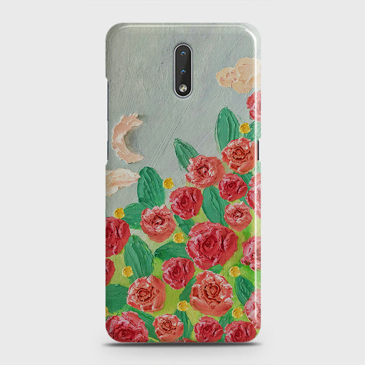 Nokia 2.3 Cover - Floral Series - Design 10 - Red & Green - Matte Finish - Snap On Hard Case with LifeTime Colors Guarantee