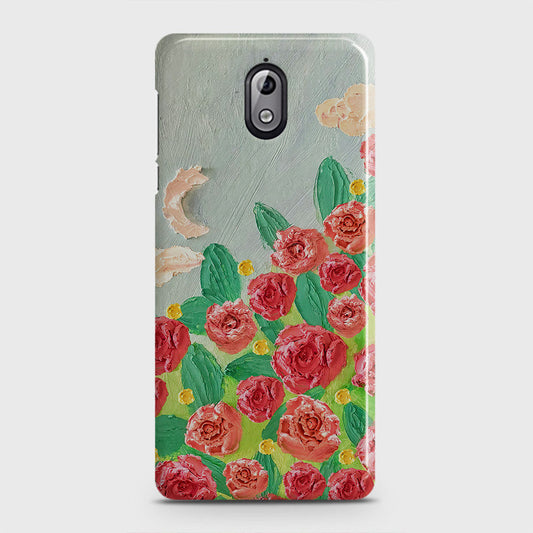 Nokia 3.1 Cover - Floral Series - Design 10 - Red & Green - Matte Finish - Snap On Hard Case with LifeTime Colors Guarantee