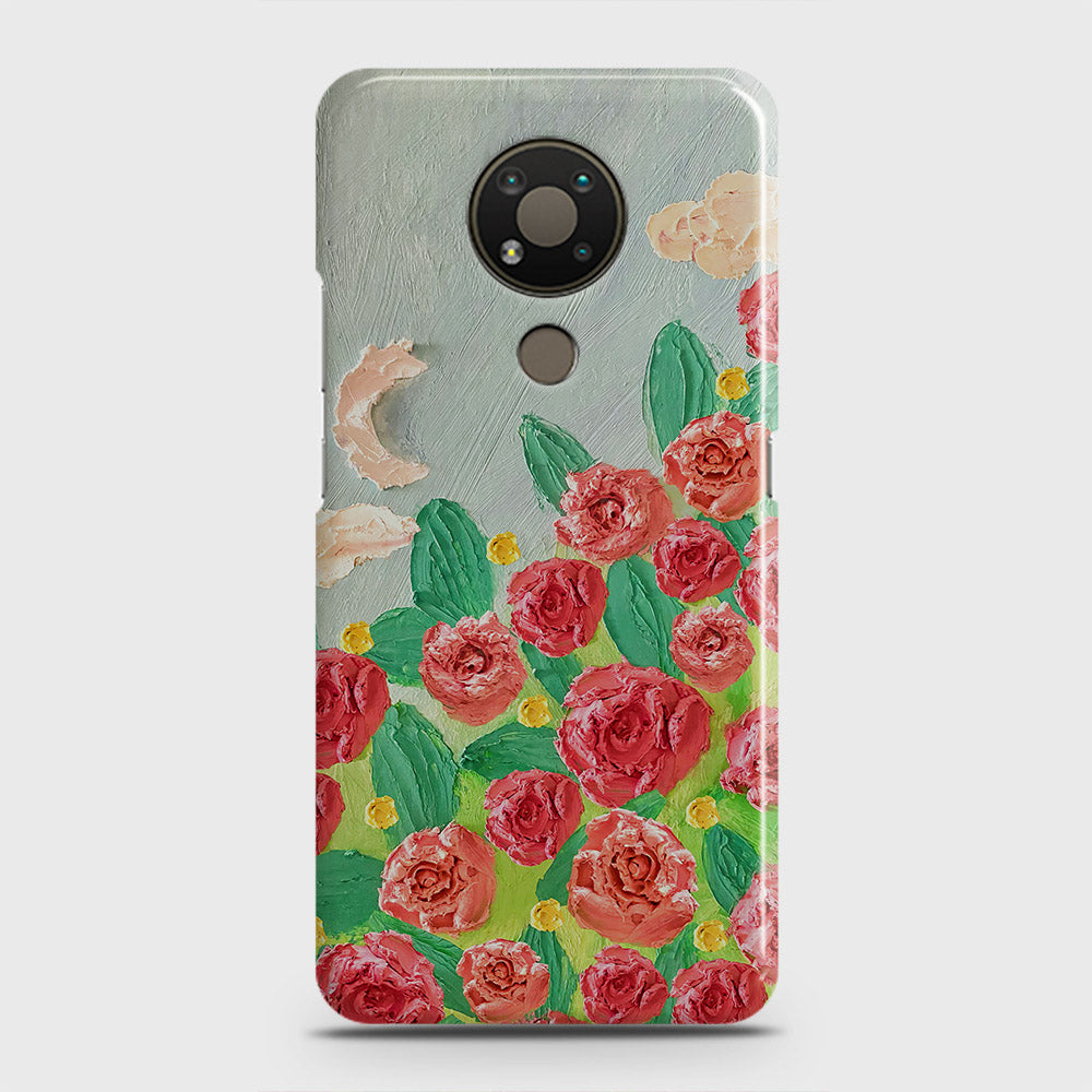 Nokia 3.4 Cover - Floral Series - Design 10 - Red & Green - Matte Finish - Snap On Hard Case with LifeTime Colors Guarantee